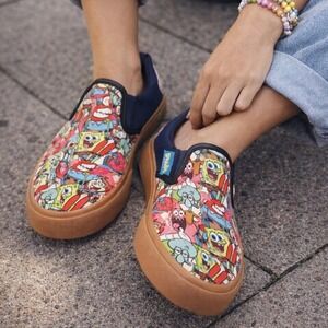 Ground Up Slip-On Sneakers SpongeBob SquarePants 10.5 Navy Blue Krusty Krab